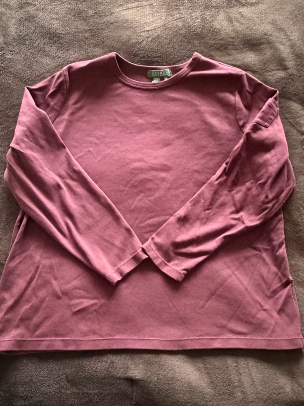 Ralph Lauren Lauren Crewneck Top in Mauve / Plum